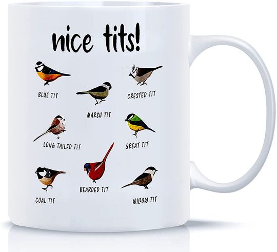 Discover Nice Tits Fowl Language Bird Ceramic Novelty Coffee Mug