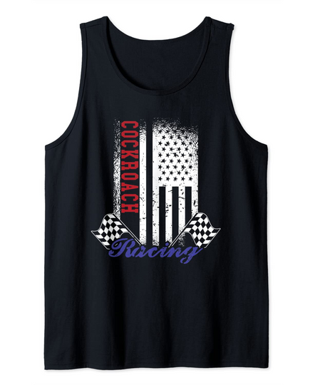 Discover American Flag Cockroach Racing Race Flag Design Tank Top