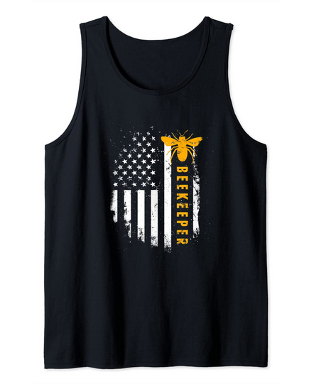 Discover American Beekeeper Flag Save Bees beekeeping hive Honey Tank Top