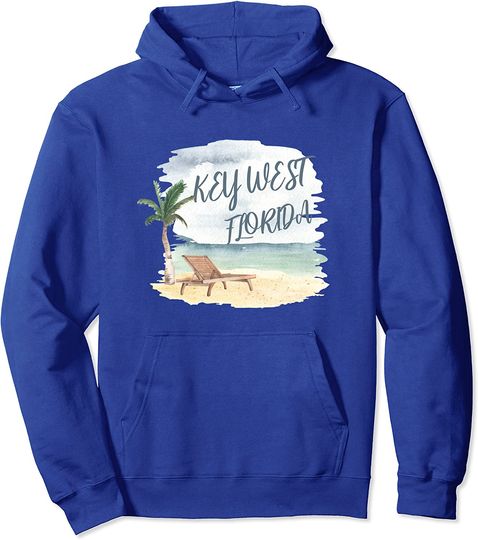 Discover Key West Florida Beach Vacation Palm Tree Pullover Hoodie