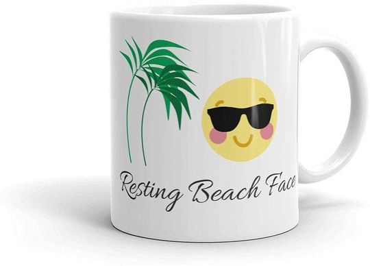 Discover Resting Beach Face Ceramic Novelty Coffee Mug Smile Face