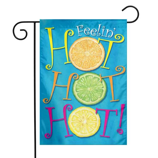 Discover Personalized Feeling Hot Garden Flag Lemon Summer Vibes
