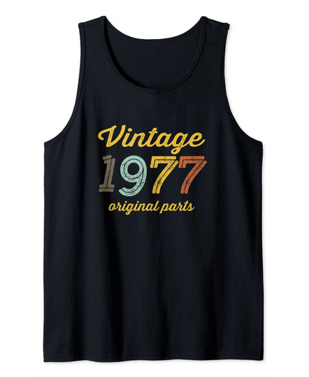 Discover Vintage 1977 Original Parts Birthday Italic Tank Top
