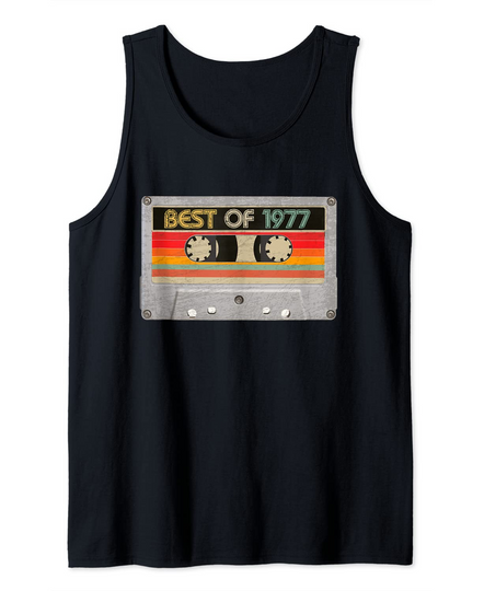 Discover Best Of 1977 44th Birthday Gifts Cassette Tape Vintage Tank Top