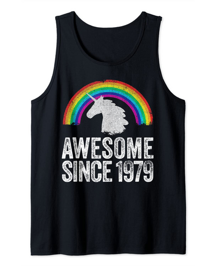 Discover 1979 Birthday Unicorn Rainbow  Tank Top