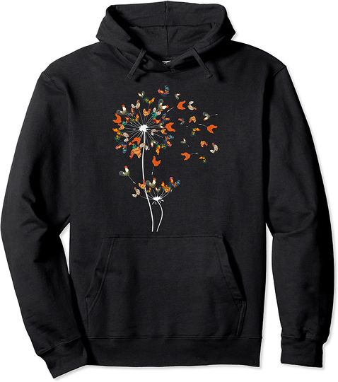Discover Dandelion Chicken Flower Floral Chickens Tree Lover Pullover Hoodie