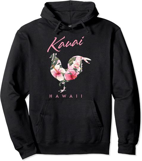Discover Kauai Hawaii Flower Hibiscus Chicken Lover Souvenir Pullover Hoodie