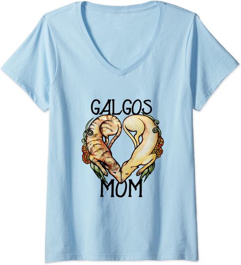 T-shirt de Mulher com Gola em V Galgos Mom