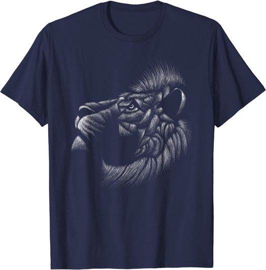 Discover Artistic Lion's head Cute Hand drawn animal Gift T-Shirt
