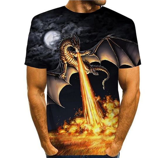 Discover T shirt 3D Print Dragon Graphic Prints