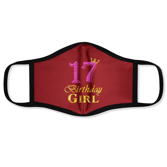 Discover 17th Birthday Girl Princess Face Mask 17 Years Old 17th Birthday Face Mask