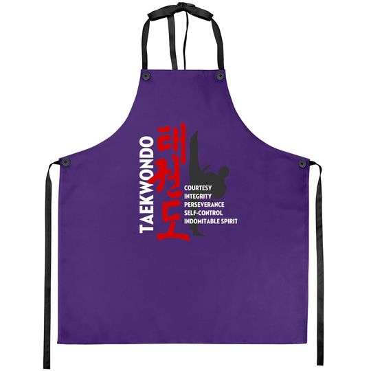 Discover Taekwondo Tenets Martial Arts Graphic Apron