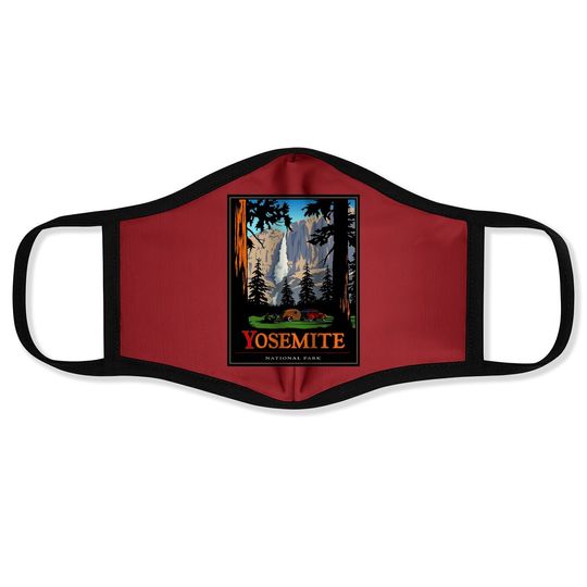 Discover Yosemite Face Mask Vintage National Park Face Mask