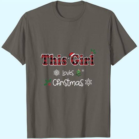 Discover This Girl Loves Christmas Matching Holiday T-Shirts