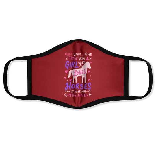 Discover Horse Girl Horses Show Jumping Equestrian Barrel Racing Face Mask