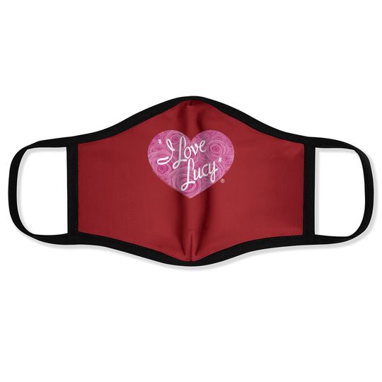Discover I Love Lucy Classic Tv Comedy Lucille Ball Pink Roses Logo Adult Face Mask