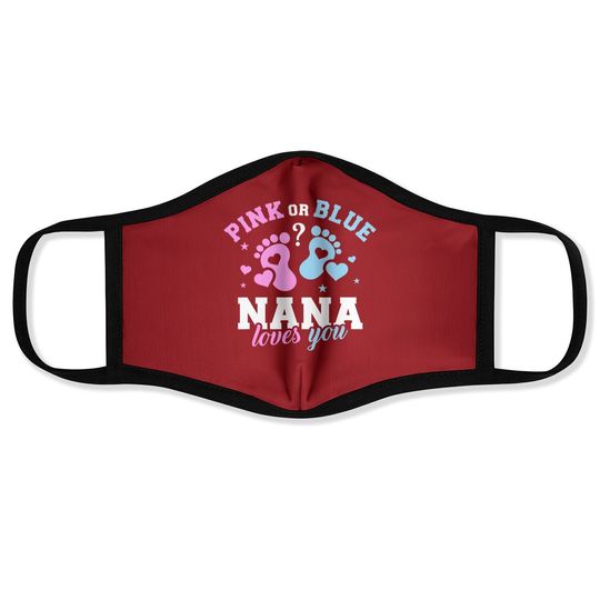 Discover Gender Reveal Nana Grandma Face Mask