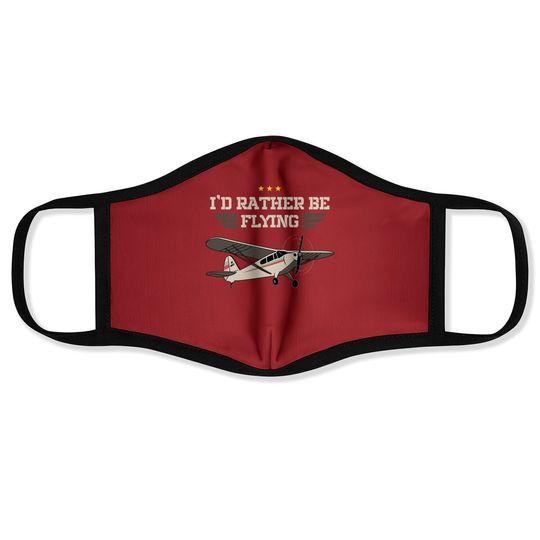 Discover Plane Pilot I'd Rather Be Flying Aviation Gift Rc Model Face Mask