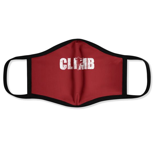 Discover Climbing Vintage Climb Gift Bouldering Face Mask