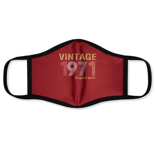 Discover 50th Birthday Vintage 1971 Face Mask
