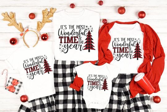 Discover Christmas It's The Most Wonderful Time Of The Year Santa North Pole Family Matching T-Shirt