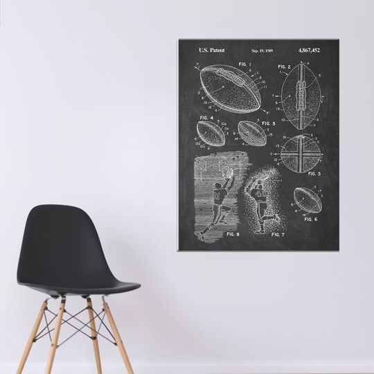 Discover Football Patent Ball Vintage Old Vertical Canvas