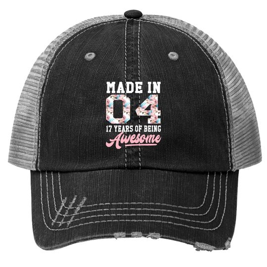 Discover 17 Year Old Girls Trucker Hatns Gift For 17th Birthday Born In 2004 Trucker Hat