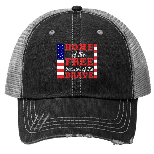 Discover Liberal Trucker Hat, Home Of The Free Because Of The Brave Trucker Hat, Patriotic Trucker Hat, 4th Of July Trucker Hat, Military Wife, Independence Day Trucker Hat