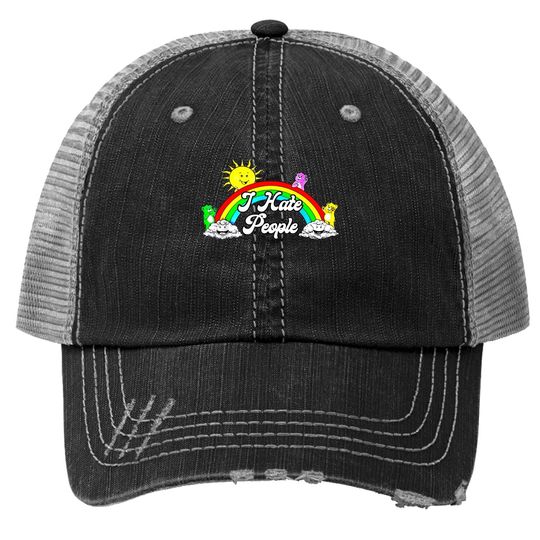 Discover I Hate People Rainbow Printed Trucker Hat