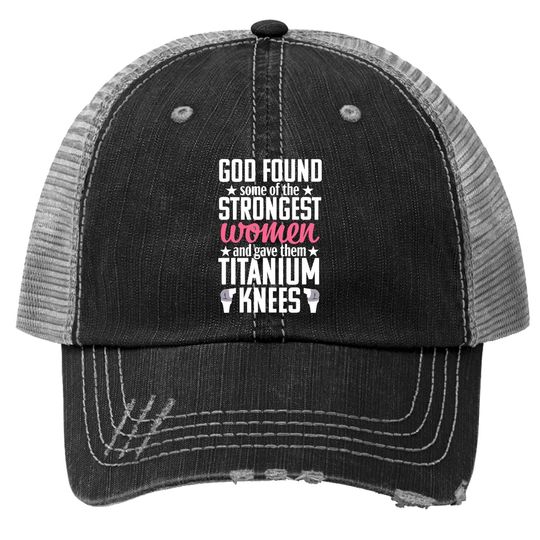 Discover Knee Replacement Funny Strongest Surgery Recovery Gift Trucker Hat