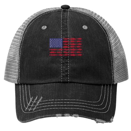 Discover Vintage Usa Fish American Flag Trucker Hat Fishing Gifts Abs001