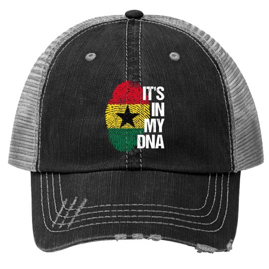 Discover Ghana Ghanaian Flag Fingerprint Heritage Roots Trucker Hat Gift Trucker Hat