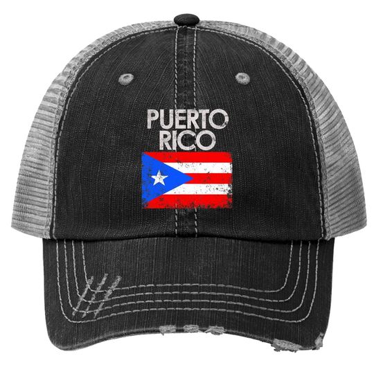 Discover Vintage Puerto Rico Rican Flag Trucker Hat