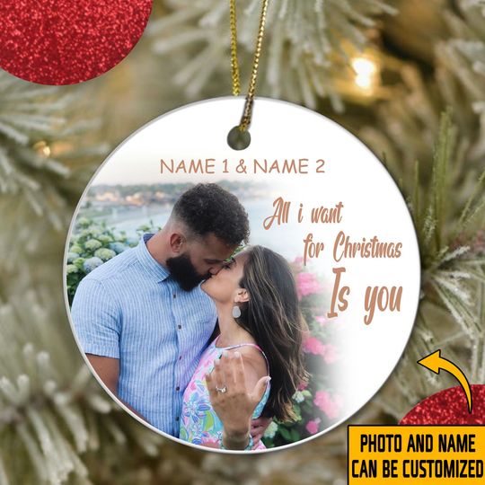 Discover All I Want For Christmas Is You Personalized Ceramic Circle Custom Ornament