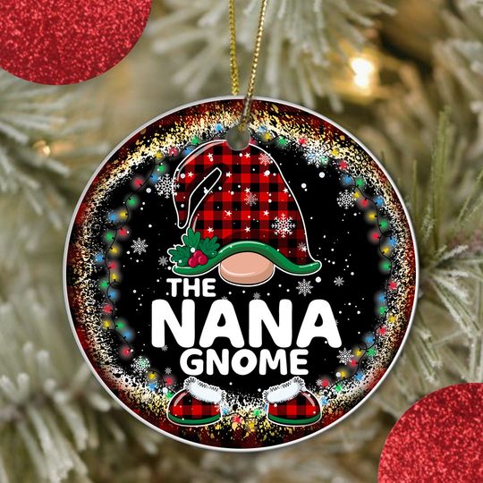 Discover The Nana Gnomes Ceramic Circle Custom Ornament