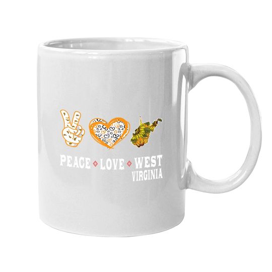 Discover Peace Love West Virginia State Sunflower Coffee Mug