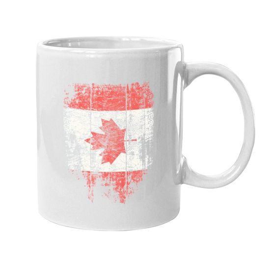 Discover Canada Coffee Mug Distressed Maple Leaf Canadian Flag Coffee Mug