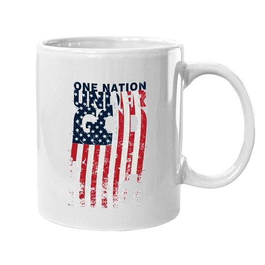 Discover One Nation Under God Christian Cross American Flag Coffee Mug