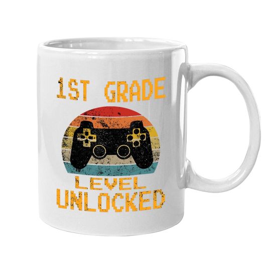 Discover 1st Grade Level Unlocked Gamer First Day Of School Boys Coffee Mug