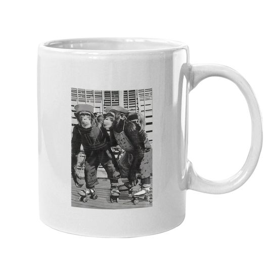 Discover Roller Skate Monkey Chimpanzee Vintage Chimp Funny Monkey Premium Coffee Mug