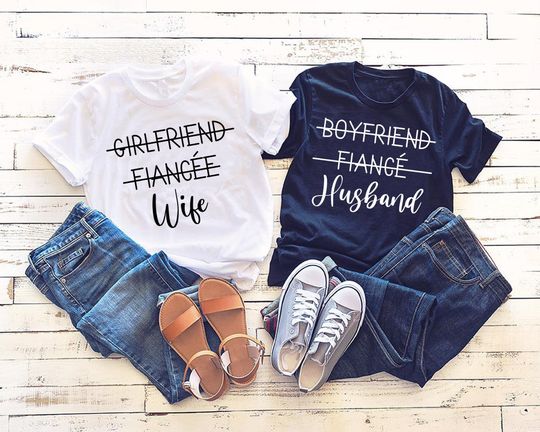 T-shirt para Casal Marido e Esposa Presente de Casamento