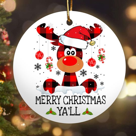 Discover Merry Christmas You All Ceramic Circle Ornament