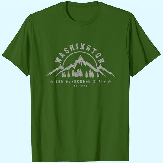 Discover Washington The Evergreen State Nature Mountains Outdoor T Shirt