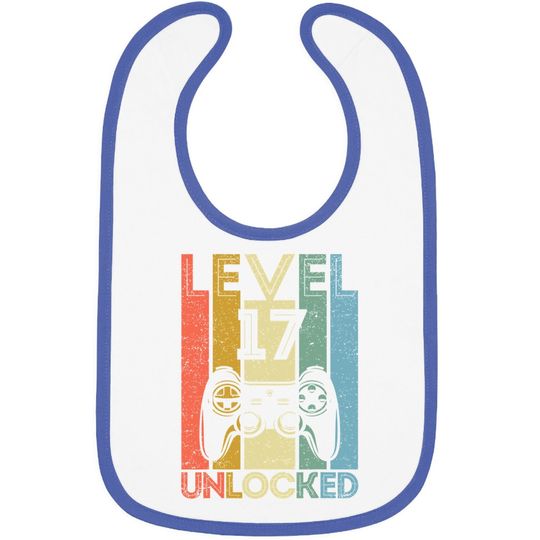 Discover Level 17 Unlocked Baby Bib Funny Video Gamer 17th Birthday Gift Baby Bib