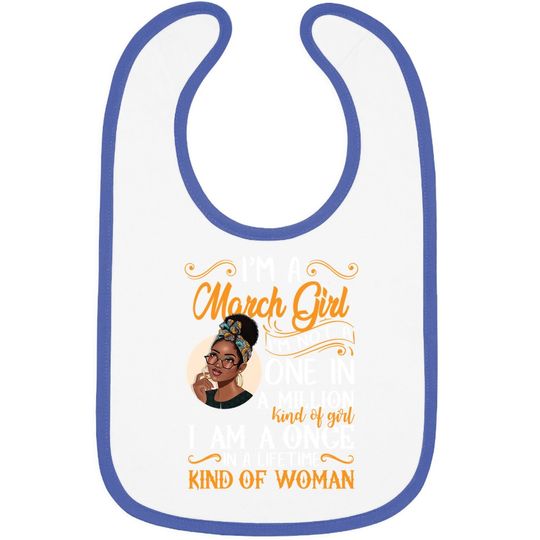 Discover I'm A March Girl Black Pisces Baby Bib