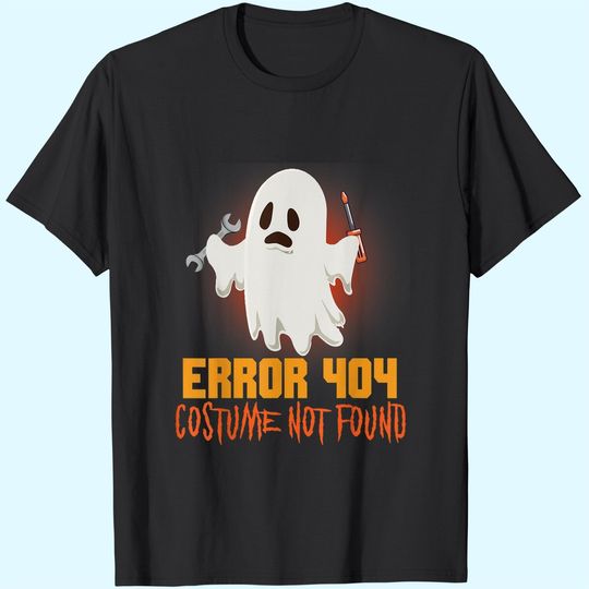 Discover Ghost Halloween Error 404 Costume Not Found Shirt