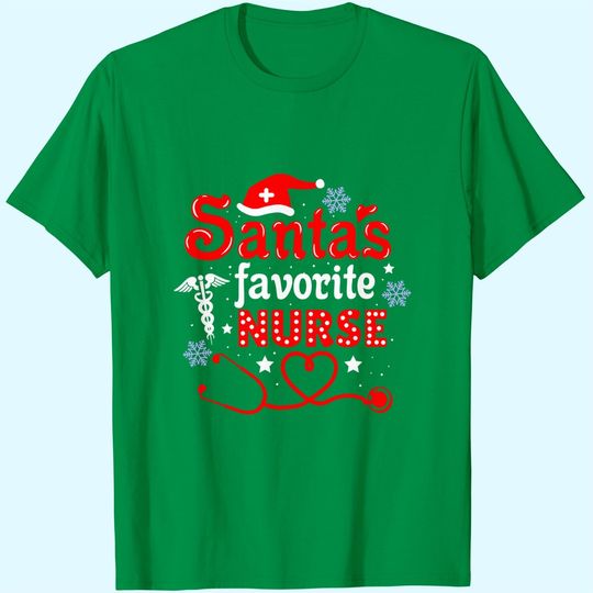 Discover Santa's Favorite Nurse Christmas T-Shirt