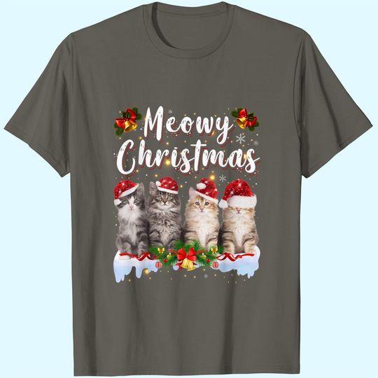 Discover Cat Meowy Family Matching Christmas T-Shirt