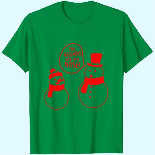 Discover The Vegans Ate My Nose Snowman Vegetarian Christmas Xmas T-Shirt