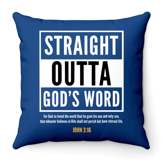 Discover Straight Putta Gods Word Christian Throw Pillow